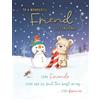 Piccadilly Greetings Biglietto di Natale per un amico meraviglioso orso e pupazzo di neve, 20,3 x 15,2 cm
