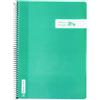RAYLU PAPER - Quaderni A4 con spirale e copertina in polipropilene resistente, 80 fogli da 90 g, quaderno dai colori vivaci per appunti, studio, ufficio (verde, orizzontale)