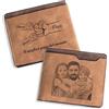 Easycosy Portafoglio Uomo Personalizzato con Nome Foto, Portafogli Slim con Incisione, Porta Carte di Credito, Accessori Moda per Uomo, Papà, Marito, Idee Regalo di Festa del papà