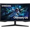 Samsung Monitor Gaming Odyssey G5 (S27CG554), Curvo (1000R), 27", 2560x1440 (WQHD 2K), HDR10, VA, 165 Hz, 1 ms (MPRT), FreeSync, HDMI, Display Port, Ingresso Audio, Flicker Free, Eye Saver Mode