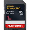 SANDISK Extreme PRO Scheda SD UHS-I da 1 TB (fino a 250 MB/s velocità di lettura e fino a 170 MB/s velocità di scrittura, video in 4K UHD, U3, V30) Memory Zone App