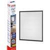 Tesa 55214 Insect Stop Ripiegabile, Zanzariera per Finestre Telescopica con Telaio in Alluminio, Antracite, 80 x 80cm Fino a 140 x 140cm