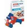 tesapack Dispenser Manuale Economy per Nastro da Imballaggio - Dispenser ergonomico portatile in metallo robusto - Per rotoli fino a 50 mm di larghezza - Colore: Blu e Rosso