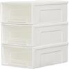 Cetomo 5L*3 Cassettiera, Cassetto di Stoccaggio, Cassetti Plastica Scatola, Organizzatori, Scatola di Stoccaggio, Torre Impilabile per Ufficio, Dormitorio, PP, Bianco e Trasparente, 5L-3 Unità