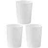 Cetomo 7.2L*3 Cestino per la Carta Straccia, Cestino per la Spazzatura di Plastica, Piccoli Cestini, Cestino Rotondo per Rifiuti per Cucine, Opaco, Sgranato, Apertura Superiore, Bianco, 7.2L (3 pezzi)