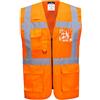 Portwest C496 Gilet in Rete Executive Madrid 2 Tasche Laterali Anello Radio