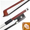 VINGOBOW Brazilwood - Archetto per violino 4/4, 74,5 cm, in ebano naturale, crine di cavallo mongolo nero, ben bilanciato, tono caldo