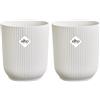 Elho Vibes Fold Orchid High 12,5cm - Vaso per Orchidee da Interno - Vasi per Fiori - 100% plastica riciclata - Bianco/Silky White (Confezione da 2)