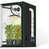 MELONFARM Tenda da coltivazione 2 x 2, 61 x 61 x 81,3 cm, doppia porta trasparente per interni, tenda per coltivazione con mylar ad alta riflettenza e vassoio da pavimento, tenda per piante per