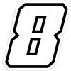 4R Quattroerre.it 13368 Numero Racing 8 Moto GP, Bianco, 10 x 10 cm