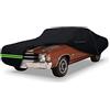 SAPUBK Copriauto impermeabile di ricambio per Chevy Chevelle Malibu SS Sedan/Coupe 1964-1967 1968-1972 210T tutte le condizioni atmosferiche classiche con porta con cerniera per protezione da neve, pioggia e