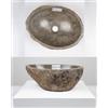 wohnfreuden Lavabo in pietra naturale, 40 cm, ovale, grigio, in pietra di fiume indonesiana, con selezione unica
