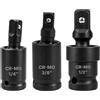 RowGlow Snodo a Bussola 1/4 6mm a Rotazione 360° in Acciaio Cr-Mo per Chiave a Impulso o a Cricchetto, Attrezzi, Bussola Snodata (1/4 3/8 1/2 3pcs)