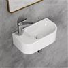 HOROW Lavabo angolare ovale, 40 cm, con foro per rubinetto a sinistra, piccolo bagno