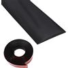 Funnytek Banda di transizione adesiva in vinile da 5 cm x 6 m, 3,5 mm di spessore, banda di soglia per porta in PVC per unire gli spazi del pavimento, soglia di transizione per moquette nera