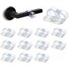 SEASJHBAY 12 Pezzi Stop Porta Trasparente in PVC, Butee di Porta Senza Forare per Maniglia, Ammortizzatore Interno Antiurto Protezione Pareti Porte Finestre Mobili, Adatto per Maniglie 16-18mm, Installazione