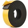 XLTBOMS 4 M Nastro Autoadesivo in Schiuma Nero - Guarnizione Adesiva/Nastro Adesivo Paraspifferiper per Porte e Finestre, Neoprene Adesivo Isolamento Termico e Tenuta | Larghezza 25 mm x Spessore 6 mm