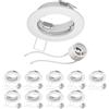 ledscom.de 10x cornice da incasso a soffitto FERE cornice da incasso bianca opaca (LED/alogena/GU10/MR16/PAR16/50mm) incl. presa GU10