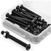 MINHER (20 Set) M6 x 40mm Viti e Dadi Vite Testa Bottone Brugola in Acciaio al Carbonio - Nero
