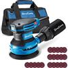 Dong Cheng DongCheng - Smerigliatrice orbitale da 380 W, con contenitore raccogli polvere e 20 fogli abrasivi, completa di custodia