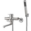 HomeLava Rubinetto per vasca da bagno con doccetta in acciaio inox spazzolato, con tubo doccia da 1,5 m, con staffa a parete e connettori a S eccentrici per bagno