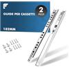 shinfly Set di 2 guide per cassetti estraibili parziali, 182 mm (1 paio), cuscinetti a sfera per scanalatura da 17 mm, guide estraibili, cassetti estraibili, silenziose e portatili, con materiale di
