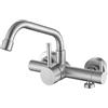 Tondiy Rubinetto Cucina da Parete 15cm (± 1,5cm) con Interfaccia G3/4 | Collegato Alla Lavastoviglie/Lavatrice, Miscelatore a Muro Girevole a 360°, Acciaio Inox 304, Aeratore Rimovibile, Spazzolato