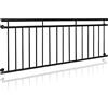 ECD Germany Ringhiera Balcone Francese 90 x 225 cm Nero Opaco e Grezzo Acciaio Verniciato a Polvere Supporto Finestra Inferriata Griglia Balaustra Parapetto Terrazze Balconi Interno Esterno