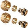 Joycabin 2 raccordi a morsetto per tubo riscaldante da 20 x 2 mm, cono europeo da 3/4, raccordo ad anello di serraggio per tubi compositi multistrato, per riscaldamento a pavimento