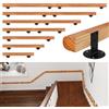Ikodm Corrimano per scale in legno di pino 200 cm, ringhiera per scale, corrimano da parete,montaggio laterale,per scale interni, adatto per anziani, bambini, legno
