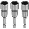 QUARKZMAN 3Pz Bussole per Avvitatore Esagonale a Dado 12mm Chiavi Bussola Metriche 6 Punte Gambo Esagonale 1/4 Inserto Magnetico Acciaio CR-V Bulloni Impulsi per Trapani, Lungo 2.56 (65mm)