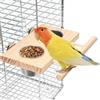 Encuryna Accessori per uccelli, pappagallini, accessori in acciaio inox, tazze in legno, supporto per appendere l'alimentatore, ciotole di alimentazione e abbeveratoio per parrocchetti, pappagalli, pappagalli
