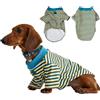 UOSIA Cappotto In Felpa Bassotto Per Cani Di Piccola Taglia Media Pullover A Righe Sottile In Pile Tuta Per Cani Vestiti Camicia Per Animali A Due Zampe Abiti Per Mini Bassotto