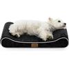 COZY KISS Cuccia per Cani Lavabile, 76x50x12cm, con Bordo Rialzato - Materasso Ortopedico per Cani a Forma di Barca, Impermeabile e Antiscivolo, Adatto ad Animali Domestic fino a 16kg, Nero