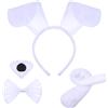 Syhood Costume da Cane Carnevale Cerchietto con Orecchie da Cane Papillon per Cucciolo Naso Finto con Coda Accessori di Costume per Carnevale Cosplay di Animali Giornata Mondiale del Libro (Bianco)