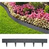 Aufun 5m Bordo Giardino con 5 elementi da 100 cm ciascuno, plastica flessibile, Recinzione Prato Bordatura per Aiuole Palizzata Orto Piante (Antracite)