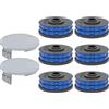 Daaxing Bobina + copertura adatta per RAC123 5132002671 RLT4027 RLT4125 RLT5027 Accessori di ricambio per decespugliatore, bobine di nylon autofeed (6+2)