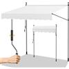 Randaco Tenda da Sole a Bracci con Manovella, 200x120cm Struttura Telescopica in Acciaio, Regolabile in Altezza e in Angolazione, Senza Forare, Tenda da Sole Facile da Installare, Beige