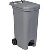 Kreher Pattumiera da giardino e rifiuti con pedale, volume utile 80 litri | Con supporto per sacco della spazzatura, dimensioni 51 x 40 x 79,5 cm, per esterni e casa
