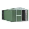Notek Box in Acciaio Zincato Casetta da Giardino in Lamiera 3.27 x 4.59 m x h2.17 m - 201 KG - 15,01 metri quadri (Verde)