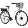 F.lli Schiano Bici Elettrica da Città 28, Batteria 540Wh, E-Moon | Bici Elettrica Uomo Donna, con Motore 250W, Batteria Rimovibile, Display Con App, Bianco