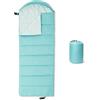 Amazon Basics, Sacchi a Pelo per Adulti, Essenziali per il Campeggio, Adatti a Temperature Fino a 10°C, Colore Acquamarina, 213.4cm x 80.0cm
