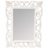 DiKasa Specchio MDF con cornice traforata Shabby Chic, 60X80 cm, Bianco