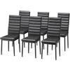 Bealife Set di 6 Sedie da Pranzo, Set di Sedie da Sala da Pranzo per Cucina, Sala da Pranzo, Sedia da Pranzo con Schienale Alto in Ecopelle (Nero - Ecopelle, Set da 6)