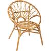ATMOSPHERA CREATEUR D'INTERIEUR Atmosphera - Poltrona Praya in rattan naturale, impilabile - L 67 x H 84 cm - Per soggiorno, veranda, camera da letto, poltrona d'accento