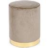 KONTE.DESIGN Pouf LUCILLA, tessuto effetto velluto Tortora