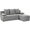 AVANTI TRENDSTORE - Polaria - Divano ad angolo in microfibra di colore grigio chiaro, con funzione letto e cassettone integrato. Dimensioni LAP 191x87x142 cm