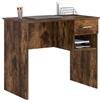 vidaXL Scrivania Rovere fumé 90 x 49 x 75 cm Legno ingegnerizzato | Eleganza con finitura in rovere affumicato, proprio trendy, Ha un cassetto e un ripiano extra per tenere tutto in ordine,