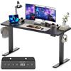 WALKINGDESK Scrivania Regolabile in Altezza, 140 x 60 cm Tavolo Elettrica con 2 Ganci, Standing Desk con Memoria per 4 Altezze, Scrivanie in Piedi in Casa con Piano Assemblato, Nero