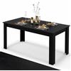HOMASIS Tavolo da pranzo, tavolo da cucina in legno, tavolo rettangolare, scrivania, elegante e robusto, fino a 8 persone, portata 150 kg, 160 x 80 x 77 cm (nero)